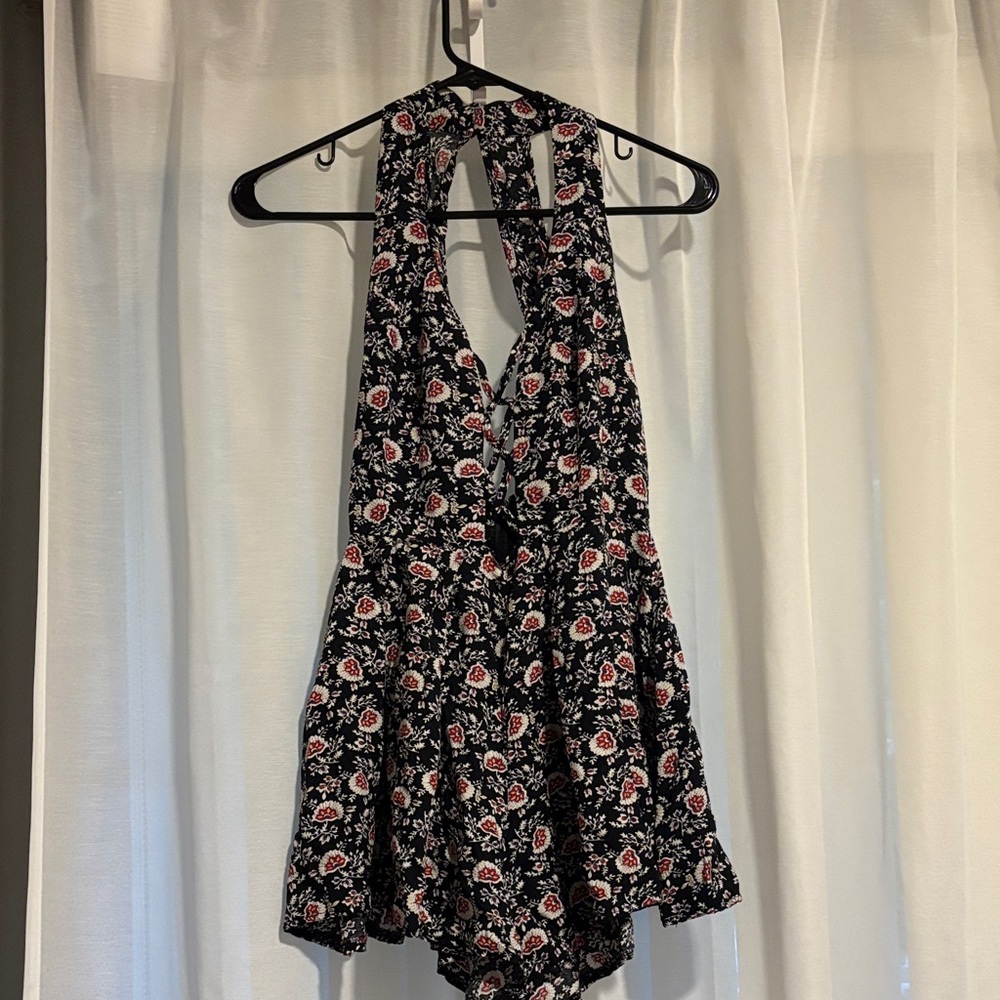 LF Black Floral Jumpsuit